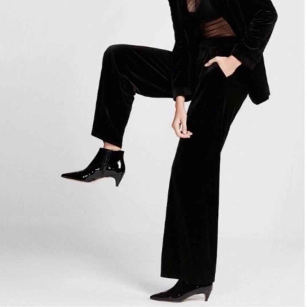 Xscape Velvet Wide Leg Pants in Blackout 1X